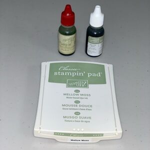 Stampin' Up Ink Pad Mellow Moss Light Green Classic Refill Ink Bottle Craft Art